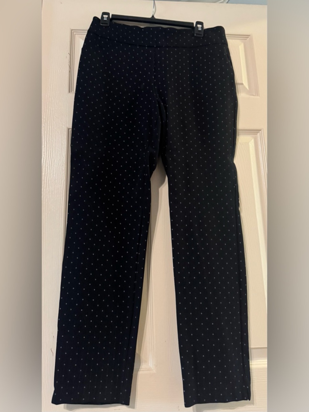 Charter Club Black Micro-Polka Stretch Leggings